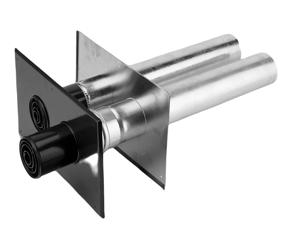 Burgerhout Muurdoorvoer 2-pijps 80/80 453881 zijaanzicht Gratis verzending door heel Nederland vanaf €150,- in de btw Nergens goedkoper te krijgen dan bij ons. | CVketel.nl