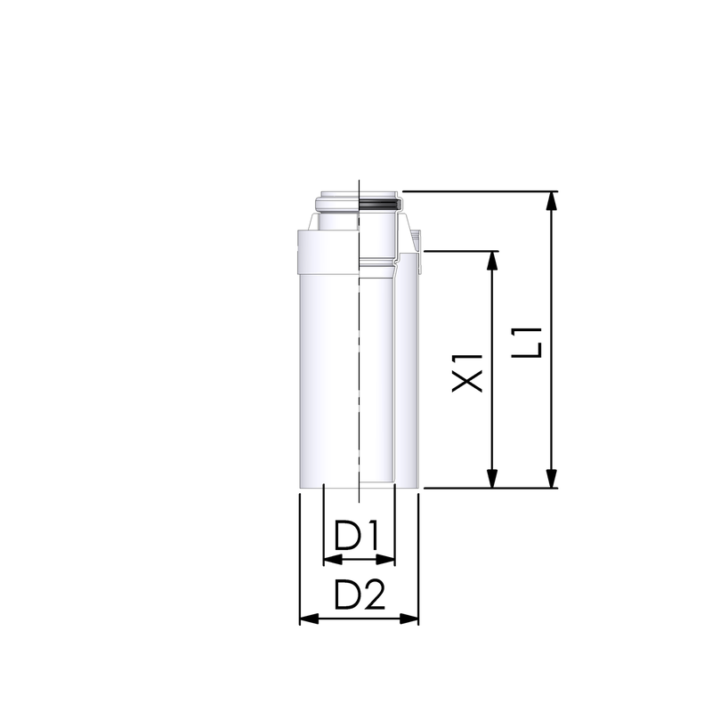 CoxDENS® Afvoerpijp 60/100 L=500mm Connext X3